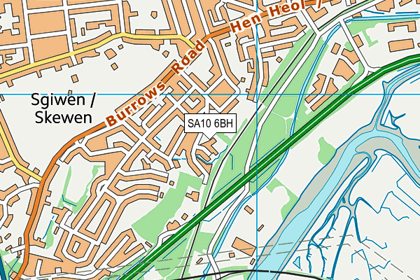 SA10 6BH map - OS VectorMap District (Ordnance Survey)