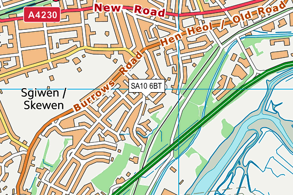 SA10 6BT map - OS VectorMap District (Ordnance Survey)