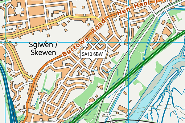 SA10 6BW map - OS VectorMap District (Ordnance Survey)