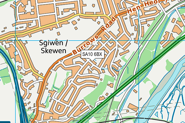 SA10 6BX map - OS VectorMap District (Ordnance Survey)