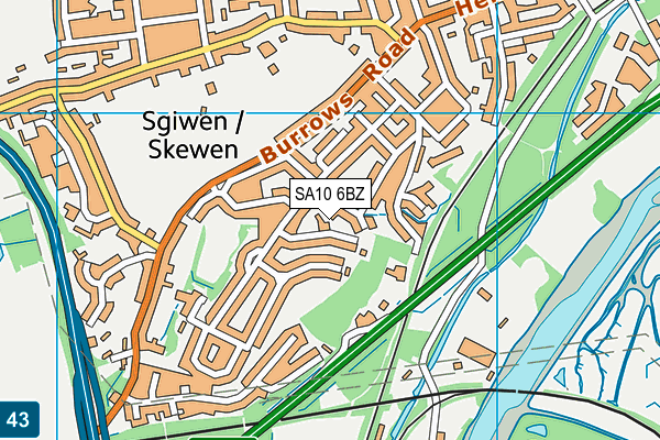 SA10 6BZ map - OS VectorMap District (Ordnance Survey)