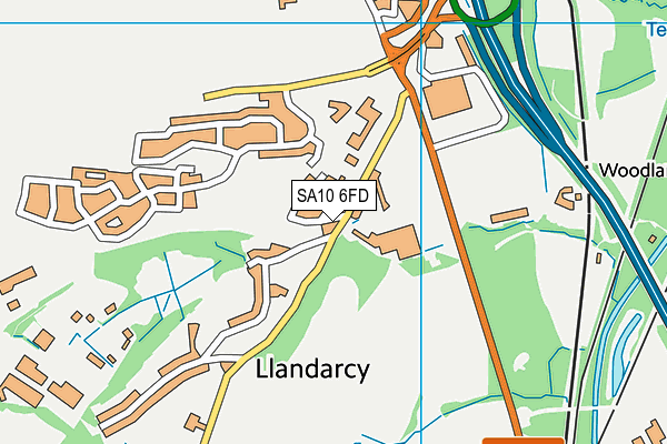 SA10 6FD map - OS VectorMap District (Ordnance Survey)
