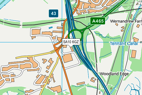 SA10 6GZ map - OS VectorMap District (Ordnance Survey)