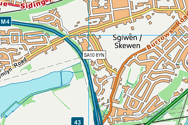 SA10 6YN map - OS VectorMap District (Ordnance Survey)