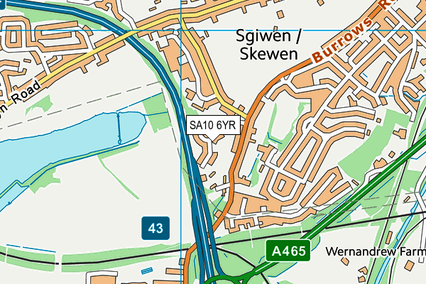 SA10 6YR map - OS VectorMap District (Ordnance Survey)