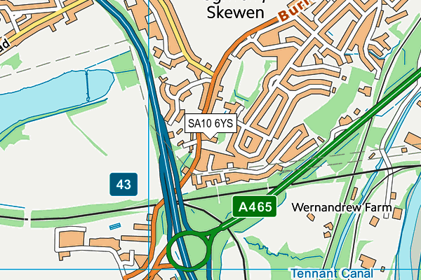 SA10 6YS map - OS VectorMap District (Ordnance Survey)