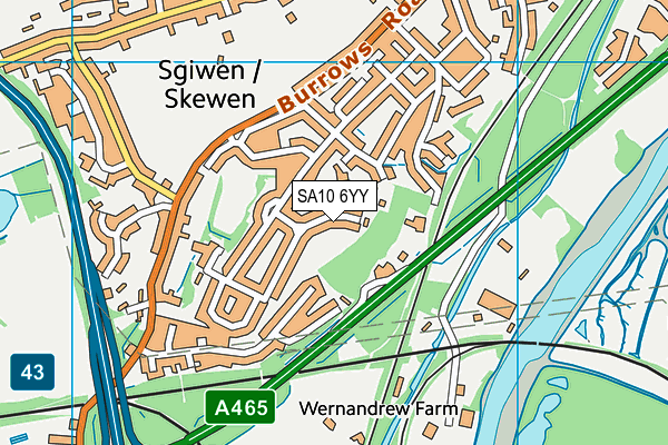 SA10 6YY map - OS VectorMap District (Ordnance Survey)