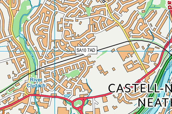 SA10 7AD map - OS VectorMap District (Ordnance Survey)