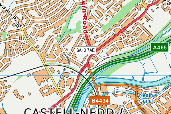 SA10 7AE map - OS VectorMap District (Ordnance Survey)