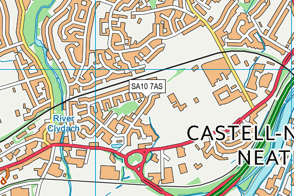 SA10 7AS map - OS VectorMap District (Ordnance Survey)