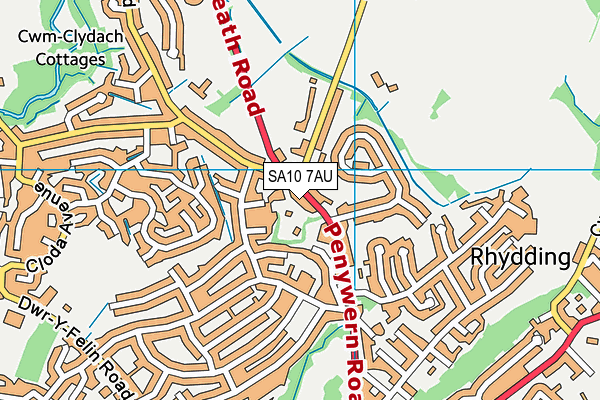 SA10 7AU map - OS VectorMap District (Ordnance Survey)