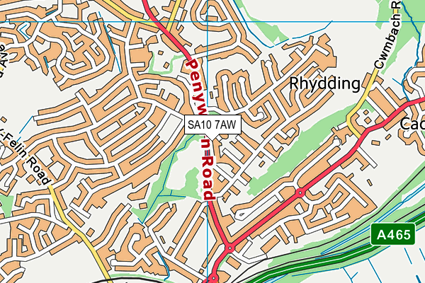 SA10 7AW map - OS VectorMap District (Ordnance Survey)