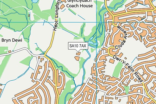 SA10 7AX map - OS VectorMap District (Ordnance Survey)