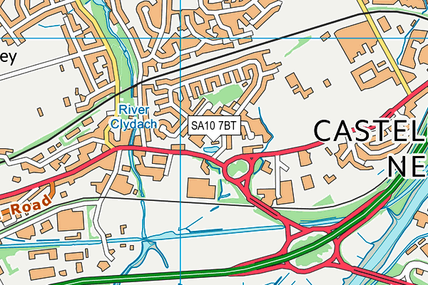 SA10 7BT map - OS VectorMap District (Ordnance Survey)