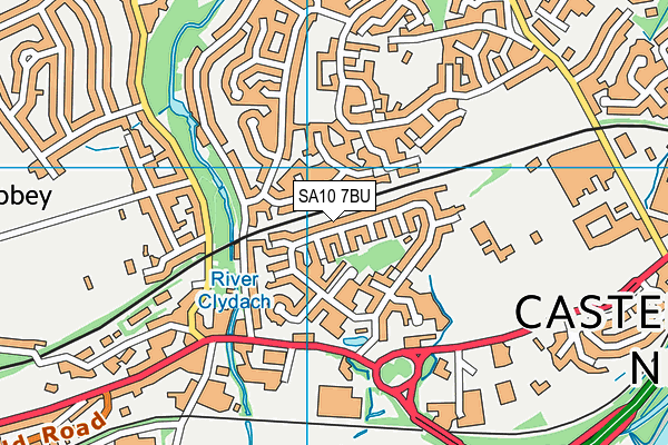 SA10 7BU map - OS VectorMap District (Ordnance Survey)