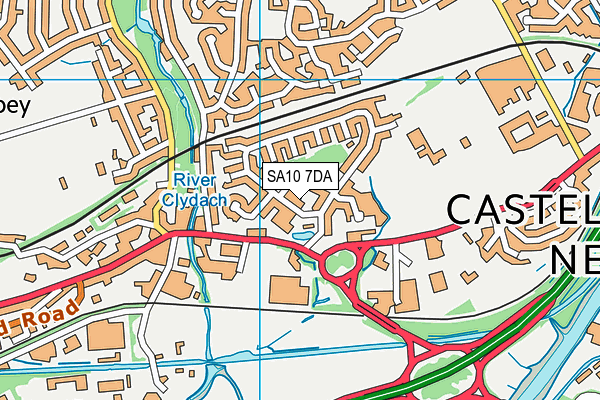 SA10 7DA map - OS VectorMap District (Ordnance Survey)