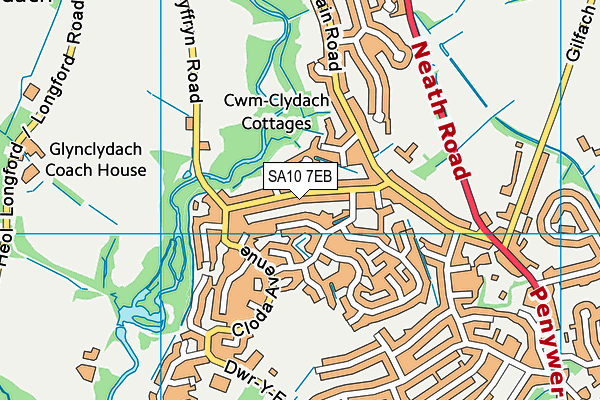 SA10 7EB map - OS VectorMap District (Ordnance Survey)