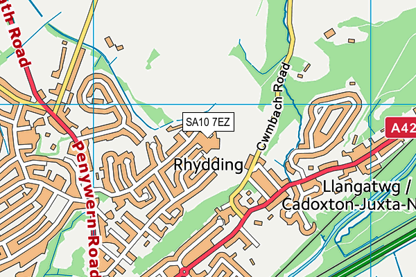 SA10 7EZ map - OS VectorMap District (Ordnance Survey)