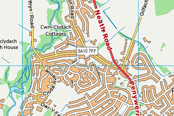 SA10 7FF map - OS VectorMap District (Ordnance Survey)