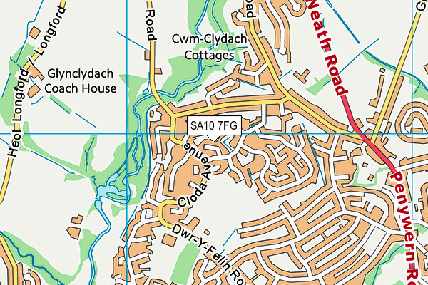 SA10 7FG map - OS VectorMap District (Ordnance Survey)