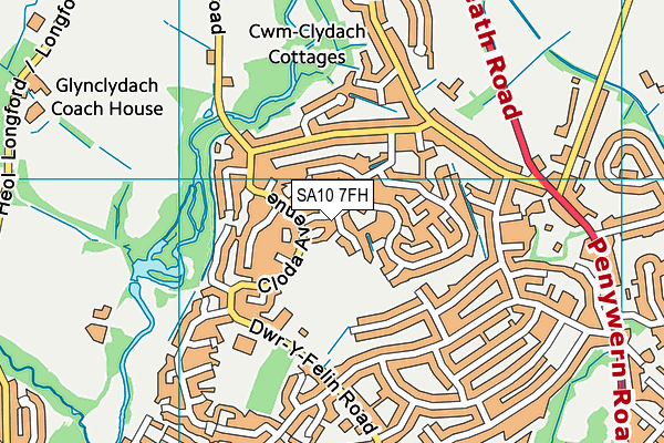 SA10 7FH map - OS VectorMap District (Ordnance Survey)