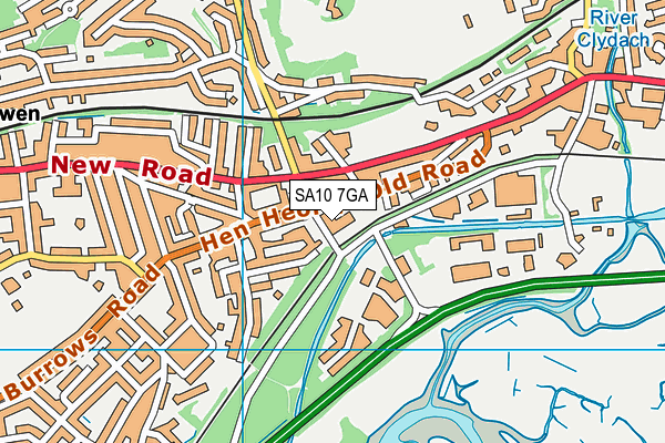 SA10 7GA map - OS VectorMap District (Ordnance Survey)