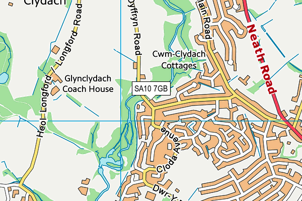 SA10 7GB map - OS VectorMap District (Ordnance Survey)