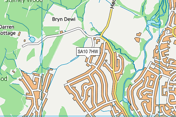 SA10 7HW map - OS VectorMap District (Ordnance Survey)