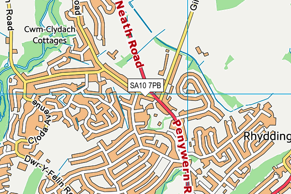 SA10 7PB map - OS VectorMap District (Ordnance Survey)