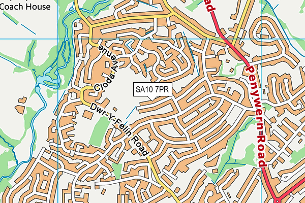 SA10 7PR map - OS VectorMap District (Ordnance Survey)