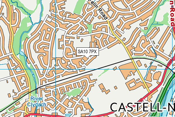 SA10 7PX map - OS VectorMap District (Ordnance Survey)