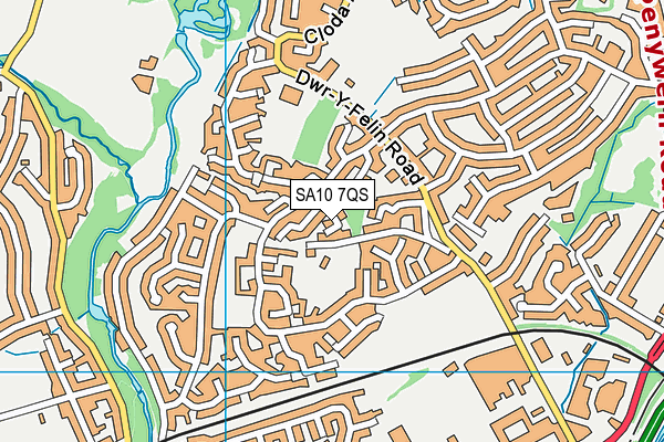 SA10 7QS map - OS VectorMap District (Ordnance Survey)