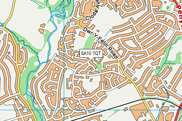 SA10 7QT map - OS VectorMap District (Ordnance Survey)