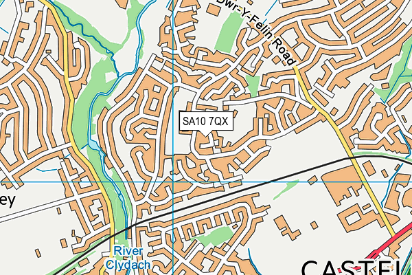 SA10 7QX map - OS VectorMap District (Ordnance Survey)