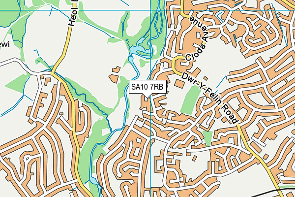 SA10 7RB map - OS VectorMap District (Ordnance Survey)