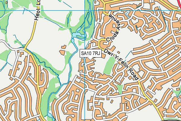SA10 7RJ map - OS VectorMap District (Ordnance Survey)