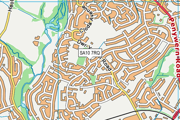 SA10 7RQ map - OS VectorMap District (Ordnance Survey)