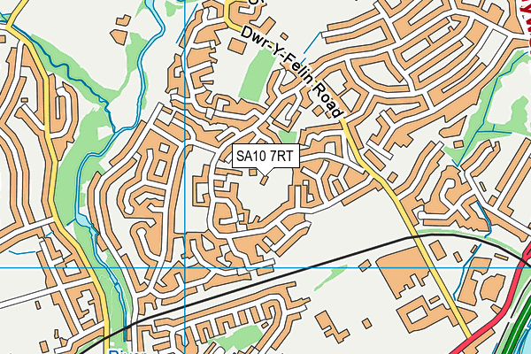 SA10 7RT map - OS VectorMap District (Ordnance Survey)