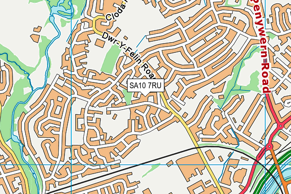 SA10 7RU map - OS VectorMap District (Ordnance Survey)