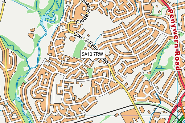 SA10 7RW map - OS VectorMap District (Ordnance Survey)