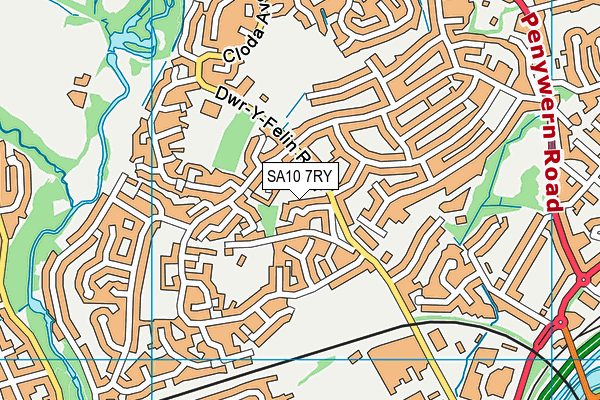 SA10 7RY map - OS VectorMap District (Ordnance Survey)