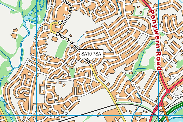 SA10 7SA map - OS VectorMap District (Ordnance Survey)
