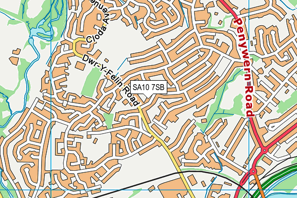 SA10 7SB map - OS VectorMap District (Ordnance Survey)