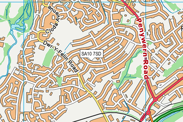 SA10 7SD map - OS VectorMap District (Ordnance Survey)