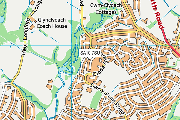 SA10 7SU map - OS VectorMap District (Ordnance Survey)