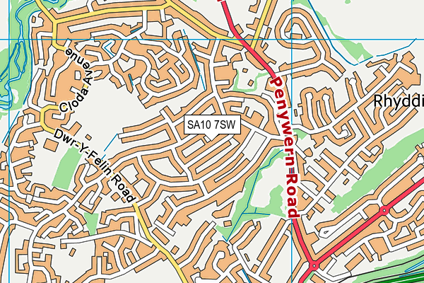 SA10 7SW map - OS VectorMap District (Ordnance Survey)