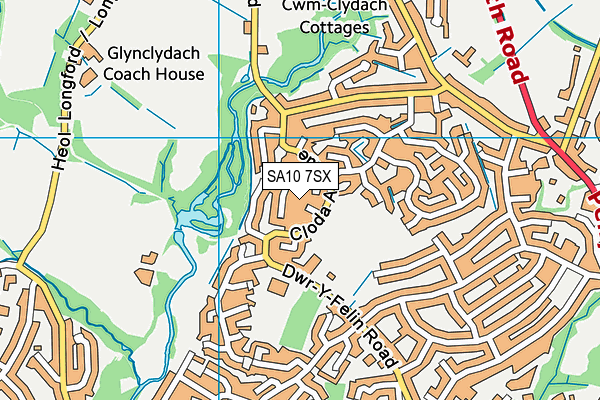 SA10 7SX map - OS VectorMap District (Ordnance Survey)