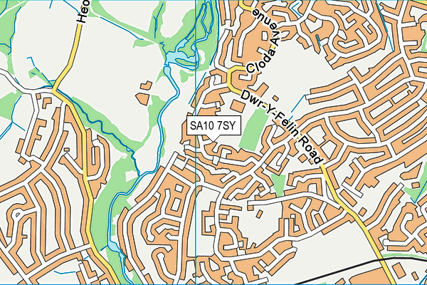 SA10 7SY map - OS VectorMap District (Ordnance Survey)