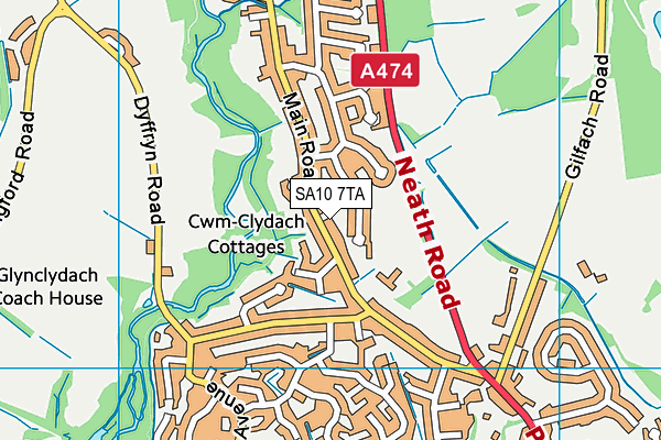 SA10 7TA map - OS VectorMap District (Ordnance Survey)