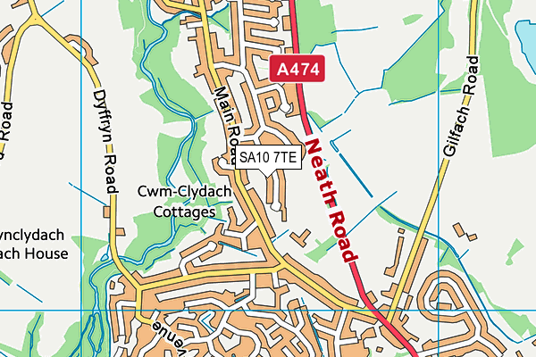 SA10 7TE map - OS VectorMap District (Ordnance Survey)